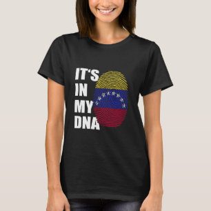 Venezuela It's In My DNA Fingerprint Venezuela Fla T-Shirt