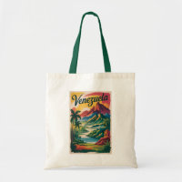 Venezuela Landscape Illustration Travel Art Retro