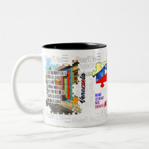 Venezuela less stars more hearts Two-Tone coffee mug
