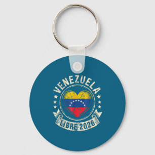 Venezuela Libre 2026 Venezuela Heart Flag  Keychain