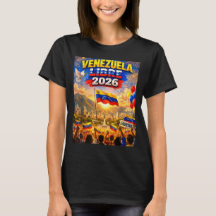 Venezuela Libre 2026 Venezuela Heart Flag T-Shirt