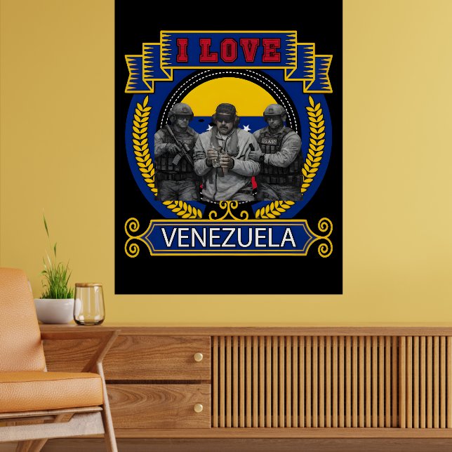 Venezuela Libre Captured Live Maduro T-shirt Poster (Living Room 2)