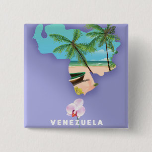 Venezuela map 2 inch square button