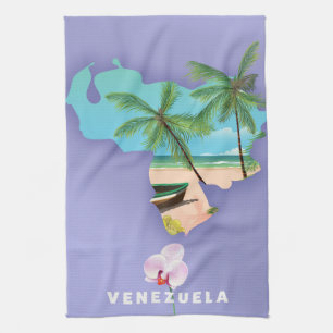 Venezuela map kitchen towel