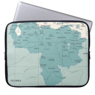 Venezuela Map - Vintage High Detailed vintage Illu Laptop Sleeve