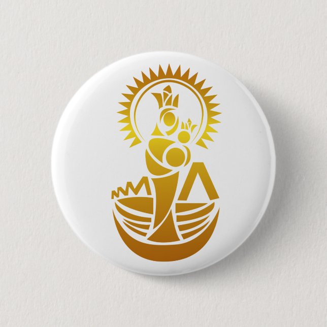 Venezuela Maracaibo Virgen Chinita Chiquinquira  2 Inch Round Button (Front)