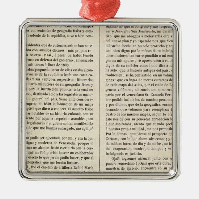 Venezuela Metal Ornament (Front)