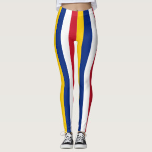 Venezuela National Flag Colours Vertical Striped Leggings
