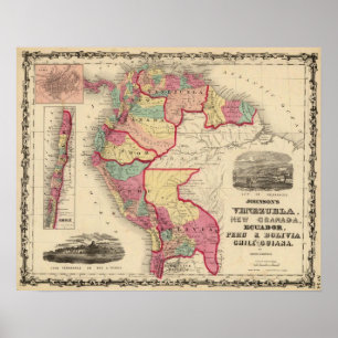 Venezuela, New Granada, and Ecuador Poster