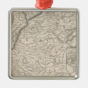 Venezuela, New Grenada and Equador 3 Metal Ornament