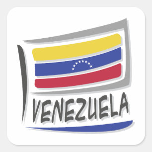 Venezuela Pride X Flag Square Sticker