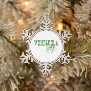 Venezuela Roots Word Art Christmas Ornament