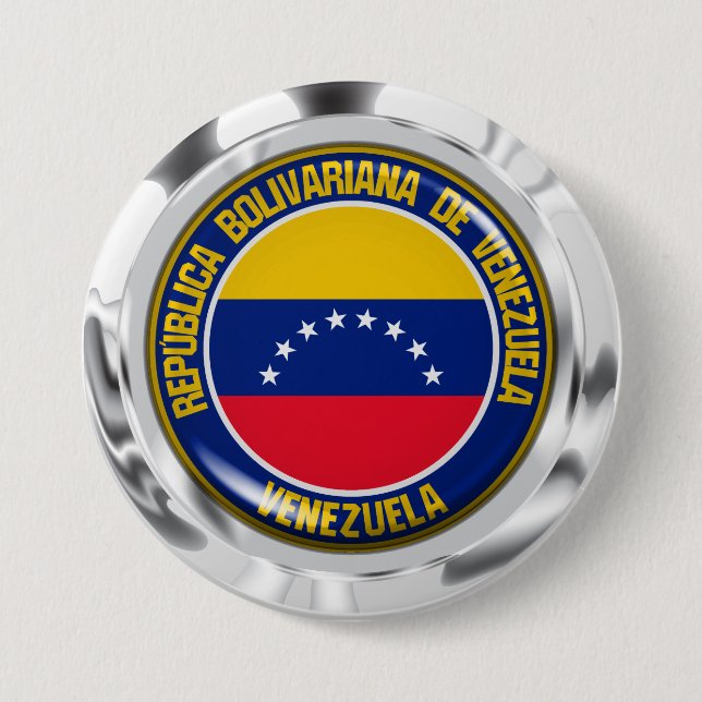 Venezuela Round Emblem 3 Inch Round Button (Front)