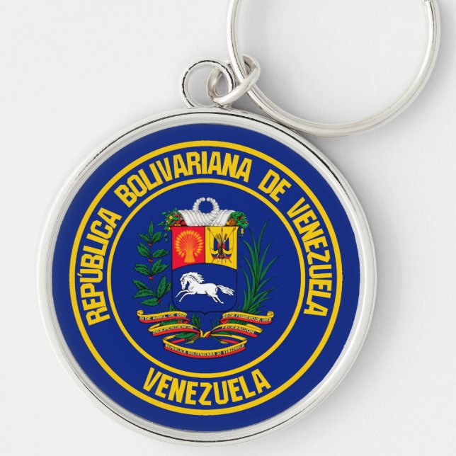 Venezuela Round Emblem Keychain (Front)