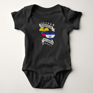 Venezuela Salvadorian Heart Flags Venezuela El Sal Baby Bodysuit