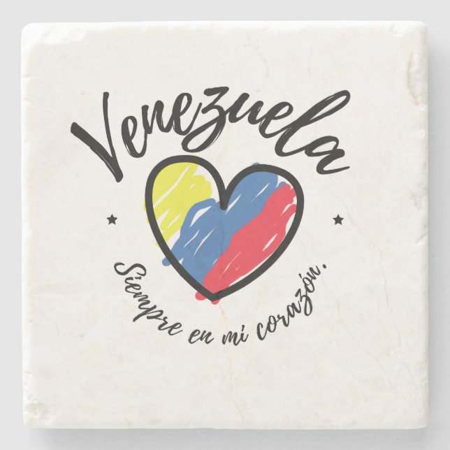 Venezuela Siempre en Mi Corazon  Stone Coaster (Front)