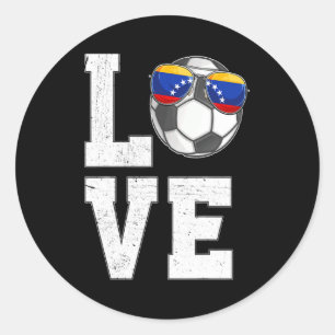 Venezuela Soccer Love Venezuelan Fan Flag T Shirt Classic Round Sticker