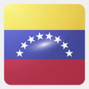 Venezuela square glossy flag sticker