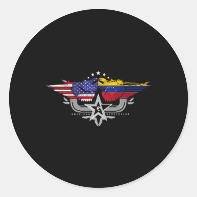 Venezuela Usa Flag Venezuelan American Classic Round Sticker (Front)