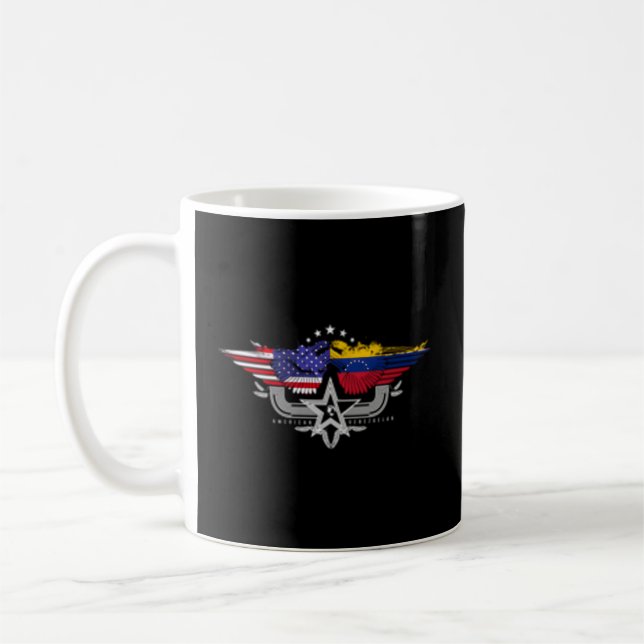 Venezuela Usa Flag Venezuelan American Coffee Mug (Left)