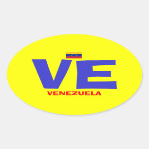 Venezuela VE Euro Style Oval Sticker