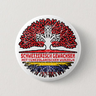 Venezuela Venezolanisch Schweizer Schweiz Baum 2 Inch Round Button