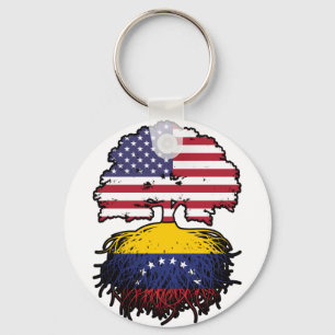 Venezuela Venezuela Venezuelan American USA Tree R Keychain