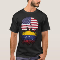Venezuela Venezuelan American USA Tree Roots Flag