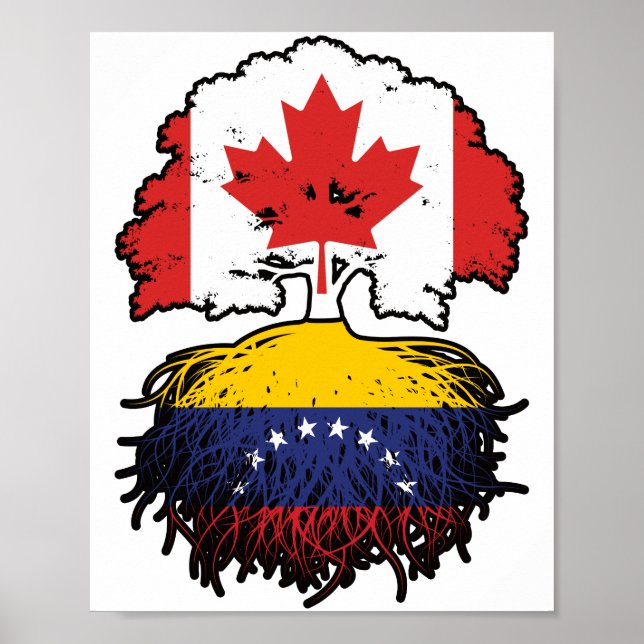 Venezuela Venezuelan Canadian Canada Tree Roots Poster (Front)