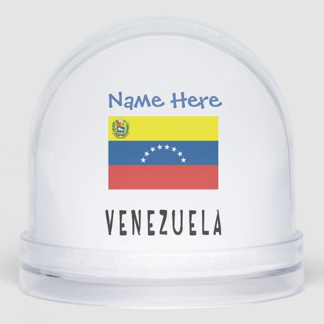 Venezuela Venezuelan Flag Blue Personalized  Snowglobe (Front)