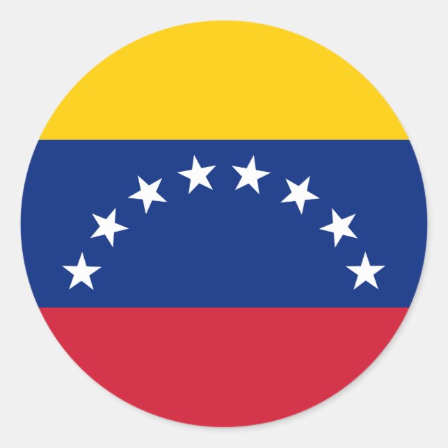 Venezuela (Venezuelan) Flag Classic Round Sticker (Front)