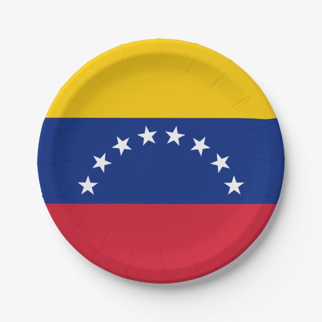 Venezuela (Venezuelan)  Flag Paper Plate (Front)
