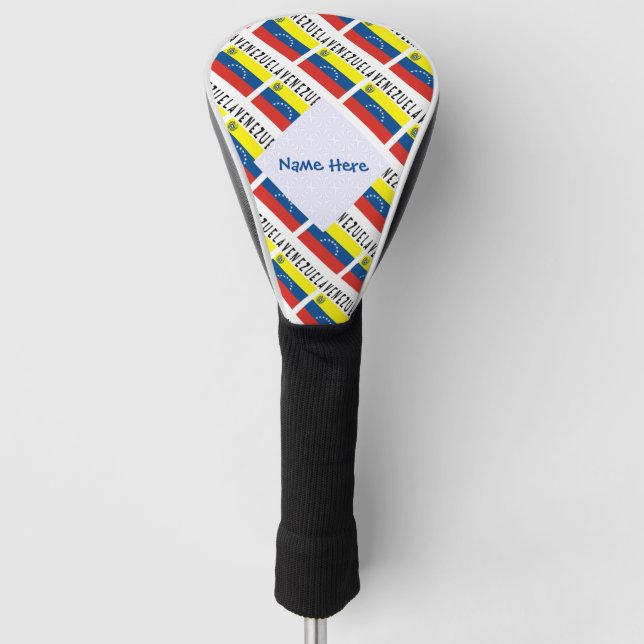 Venezuela Venezuelan Flag Tiled Blue Personalized Golf Head Cover (Front)
