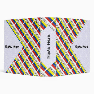 Venezuela Venezuelan Flag Tiled Personalized Name Binder