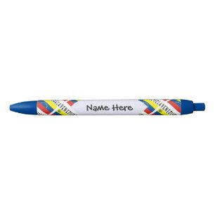 Venezuela Venezuelan Flag Tiled Personalized Name  Black Ink Pen