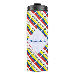 Venezuela Venezuelan Flag Tiled Personalized Name Thermal Tumbler