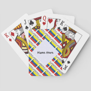 Venezuela Venezuelan Flag Tiled Personalized Playing Cards