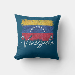 Venezuela Vintage Flag Venezuelan Pride Roots Throw Pillow