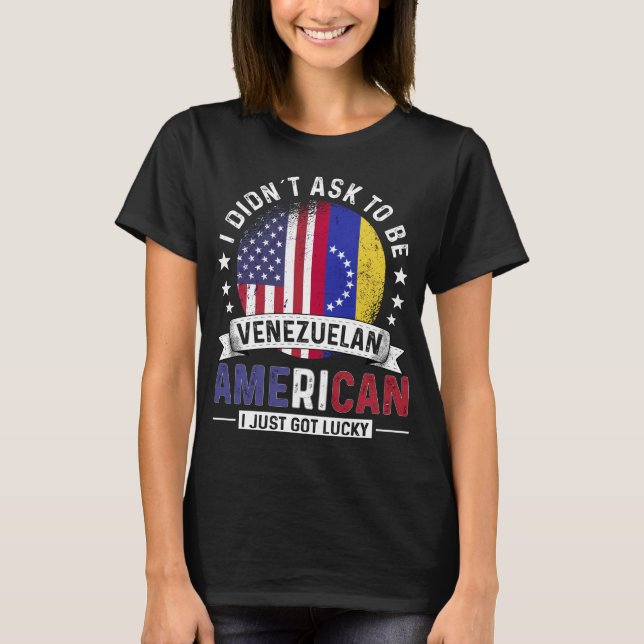 Venezuelan American Flags Pride Venezuela Flag T-Shirt (Front)