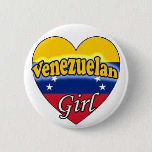 Venezuelan Girl 2 Inch Round Button