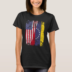 VENEZUELAN ROOTS Half American Flag VENEZUELA T-Shirt