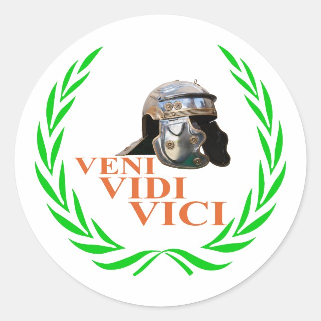 Veni Vidi Vici Classic Round Sticker (Front)