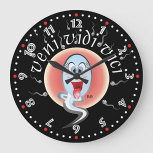 Veni Vidi Vici, conquered and won Large Clock
