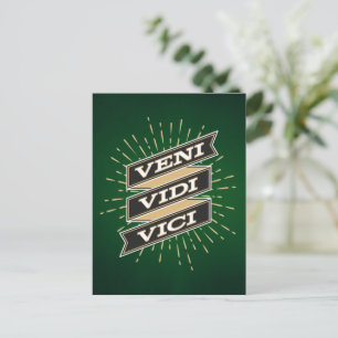 Veni Vidi Vici Green Postcard