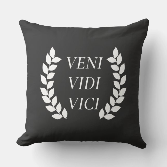 Veni Vidi Vici Throw Pillow (Front)