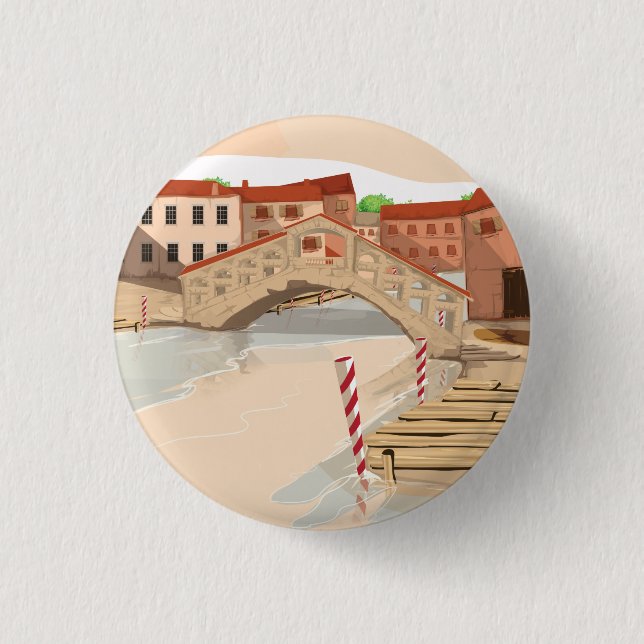 Venice 1 Inch Round Button (Front)