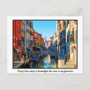 Venice Alley with Love Quote Postcard