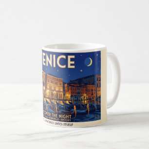 Venice at Night Grand Canal Gondolas Art Coffee Mug