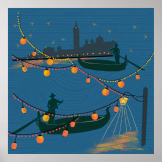 Venice at Night Poster