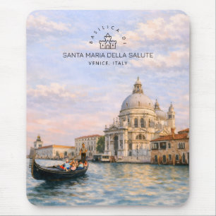 Venice Basilica Salute Watercolor Iconic Domes Mouse Pad